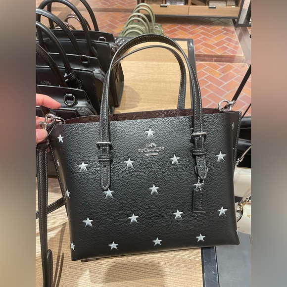 NWT！COACH MOLLIE TOTE BAG 25 WITH STAR PRINT (COACH CW022)gift receipt - Picture 1 of 10